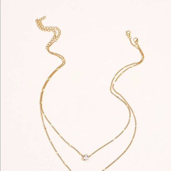 {LAST ONE} Bar and rhinestone layered necklace - Picture 4 of 6